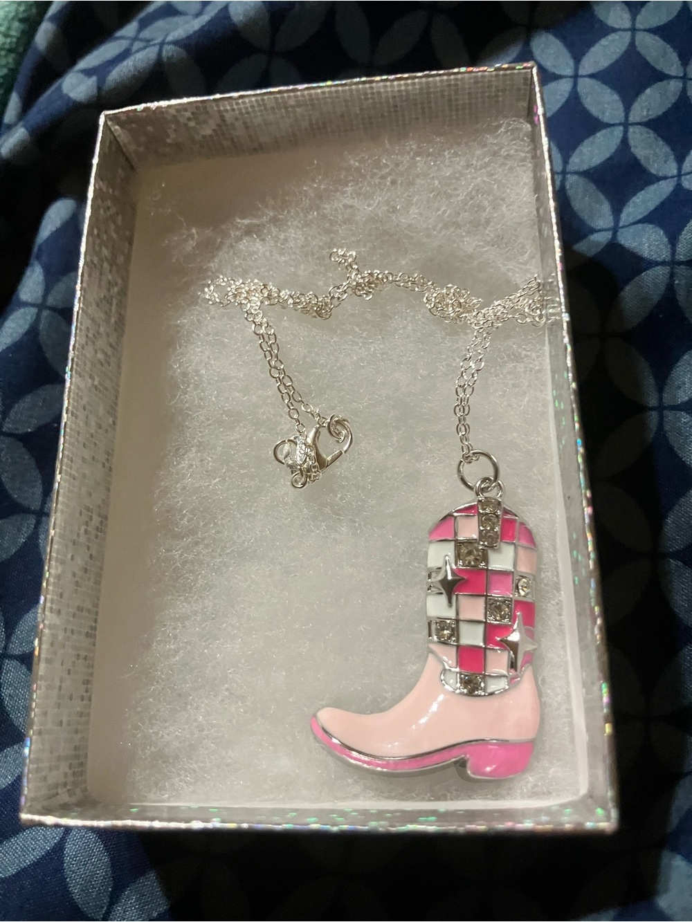 Cowgirl Pink Boot Necklace